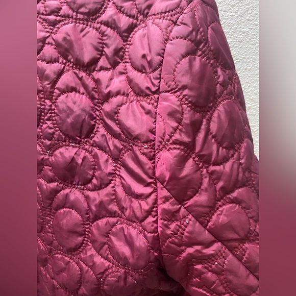 Coach Women's Quitled‎ Barn snap Jacket Maroon Size Small - Picture 7 of 10